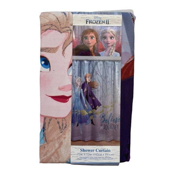 NEW Disney Frozen II Elsa and Anna 72 x 72 Kids Fabric Shower Bathtub Cu… - Picture 2 of 6